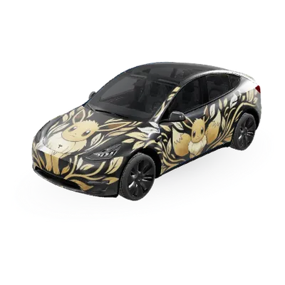 Evoli Goldblatt (Eevee Gold Leaf) – Tesla Model Y Wrap