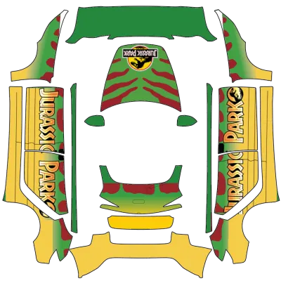 Jurassic Park Innenraum (jurassic park explorer interior) – Tesla Model 3 Wrap