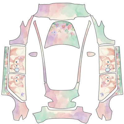 Линабелл акварель (Linabell watercolour washed) – оклейка Tesla Model 3