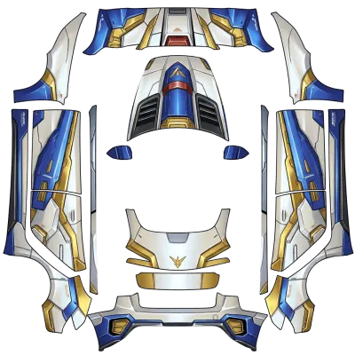 강력 타격 프리덤 건담 (MIGHTY STRIKE FREEDOM GUNDAM) – 테슬라 Model 3 랩핑