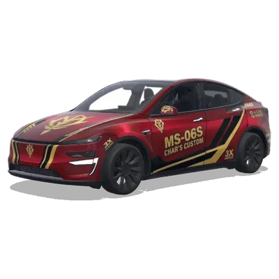 Char Aznable – Tesla Model Y wrap