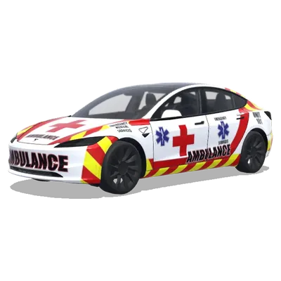 Rotes-Kreuz-Stern-Krankenwagen – Tesla Model 3 Wrap