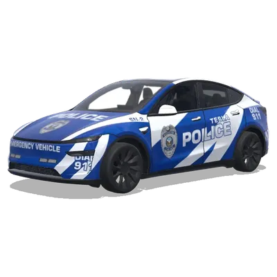 Tesla de police bleu et blanc – covering Tesla Model Y