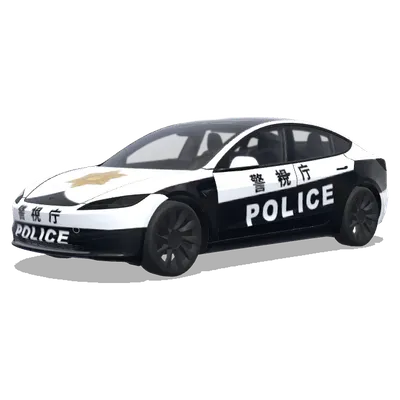 東京警察 黒白 – テスラ Model 3 ラッピング