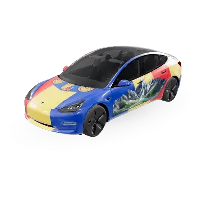 Rumänische Flagge (Romanian Flag) – Tesla Model 3 Wrap