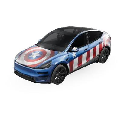 Капитан Америка (Captain America) – оклейка Tesla Model Y