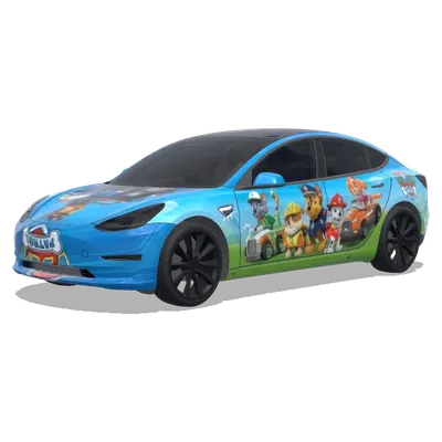 Щенячий патруль (add paw patrol) – оклейка Tesla Model 3