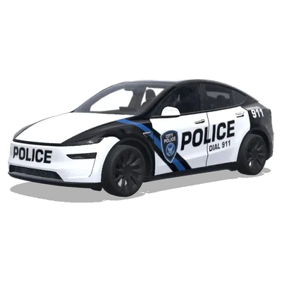 Полицейская полоса синего цвета – оклейка Tesla Model Y