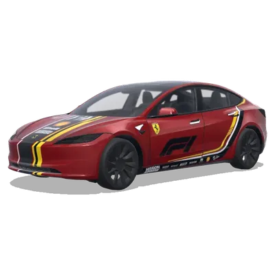 Formula 1 red ferrari paintjob – Tesla Model 3 wrap