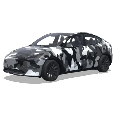 Schwarz-Weiß Urban Camo (Black, Grey and white urban camo) – Tesla Model Y Wrap
