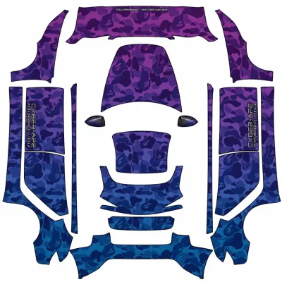 Сине-фиолетовый камуфляж (Blue Purple Camo) – оклейка Tesla Model 3
