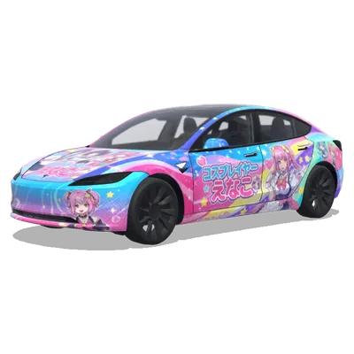 コスプレイヤーえなこ – テスラ Model 3 ラッピング