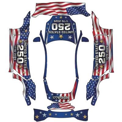 USA250 – テスラ Model S ラッピング