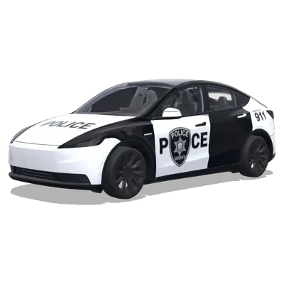 Чёрно-белая полицейская звезда – оклейка Tesla Model Y