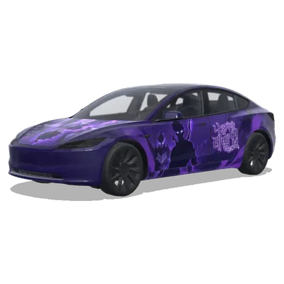 solo leveling sung igris iron. Colors: purple. – Tesla Model 3 wrap