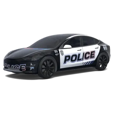 Black and White Police Patrol – Tesla Model 3 wrap