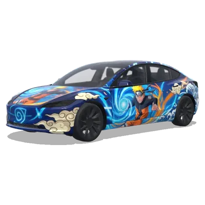 ナルト ブルー (Naruto with blue) – テスラ Model 3 ラッピング