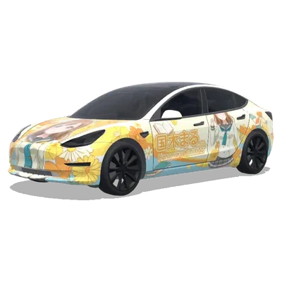 国木田花丸 (Hanamaru Kunikida) – テスラ Model 3 ラッピング