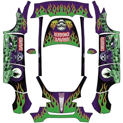 グレイブ・ディガー (Grave Digger) – テスラ Model Y ラッピング