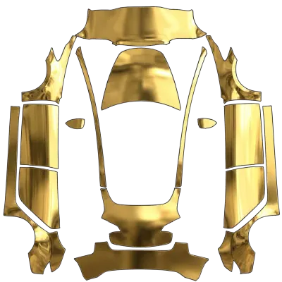ゴールドクロームモデル3 (Gold chrome model 3) – テスラ Model 3 ラッピング