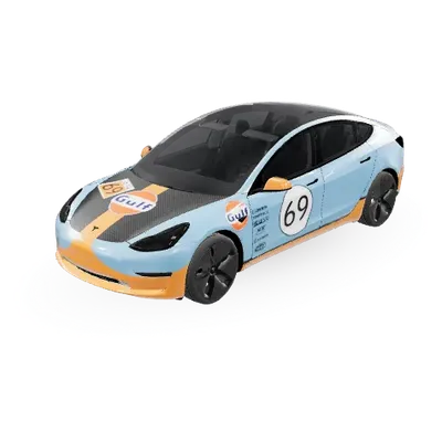 海灣石油塗裝（Gulf Template） – 特斯拉 Model 3 塗裝