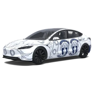 Elegancia de la Cresta Azul – wrap para Tesla Model 3
