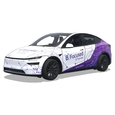 B_Focused Lila Weiß – Tesla Model Y Wrap