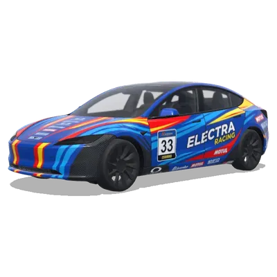 Electra Racing Blue – Tesla Model 3 wrap