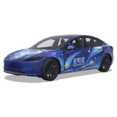 블루 코멧 별자리 (星街すいせい) – 테슬라 Model 3 랩핑