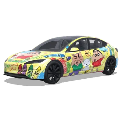 Синъити в стиле Crayon Shin-chan (小新，蜡笔风格) – оклейка Tesla Model 3