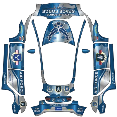 Air Force NASCAR – covering Tesla Model 3