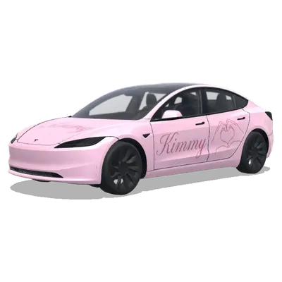 Pink Heart Kimmy – Tesla Model 3 wrap