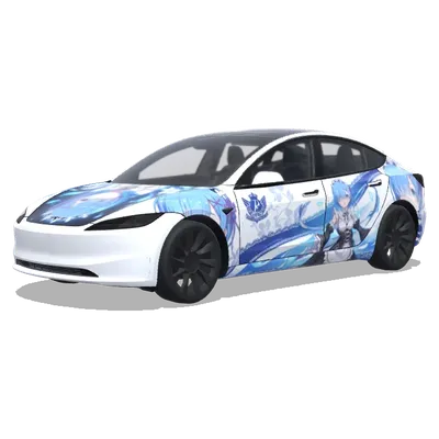 Re:Zero蕾姆主題（create a Re:zero Rem design） – 特斯拉 Model 3 塗裝