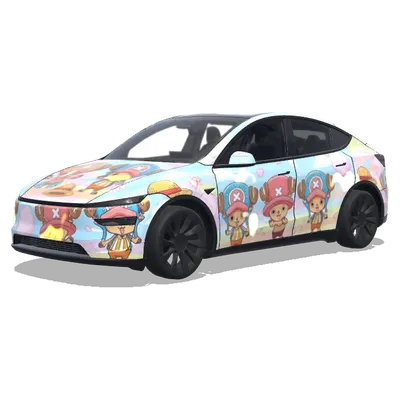 One Piece Chopper Cute (원피스 쵸파 캐릭터를 넣어서 귀여운 느낌으로 만들어줘) – Tesla Model Y wrap