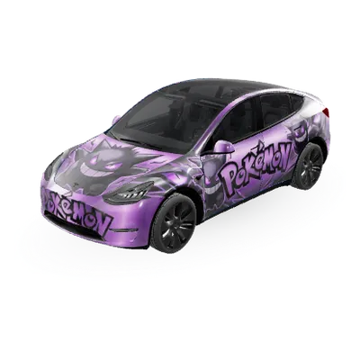 Gengar Schwarz (Gengar black) – Tesla Model Y Wrap