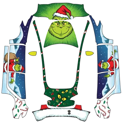 Grinch-Weihnachtsfolierung – Tesla Model 3 Wrap