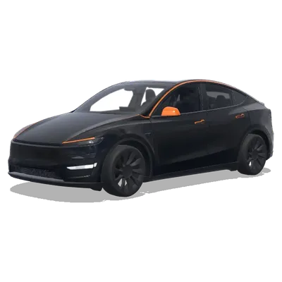 Matte Black Orange Accent – Tesla Model Y wrap