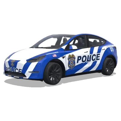 Blue Stripe Police Livery – Tesla Model Y wrap