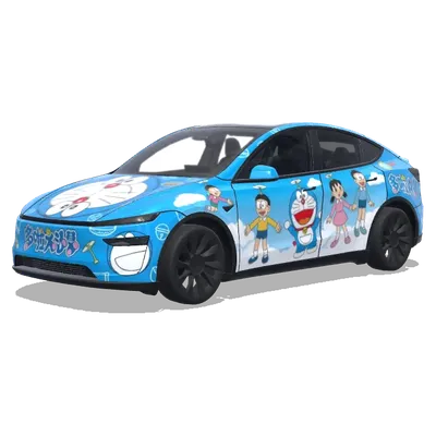 Синяя обтяжка с Дораэмоном и друзьями (多啦A夢) – оклейка Tesla Model Y