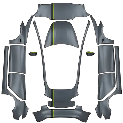 Lime Line (Lime line) – Tesla Model 3 Wrap