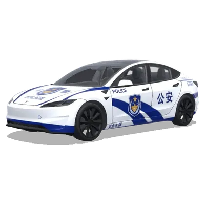 Décoration de police à bandes bleues (警车涂装，蓝白条纹，官方徽章和紧急车辆标记) – covering Tesla Model 3