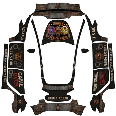 玩具熊披薩店（fnaf pizzeria） – 特斯拉 Model 3 塗裝