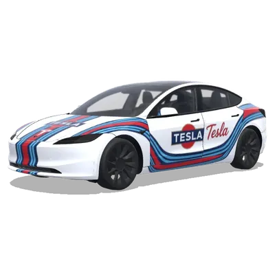Martini Racing (Look Martini racing avec la marque Tesla inclue) – Tesla Model 3 Wrap