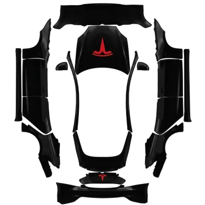 블랙 레드 원 (Black and red one) – 테슬라 Model S 랩핑