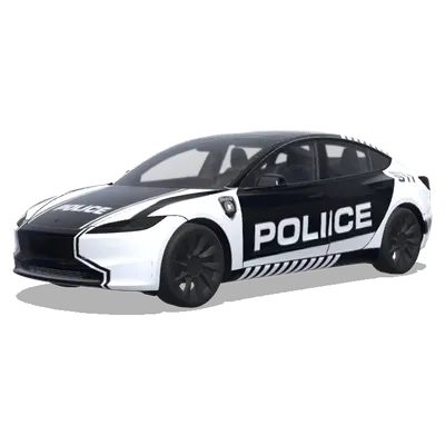Чёрно-белая полиция – оклейка Tesla Model 3