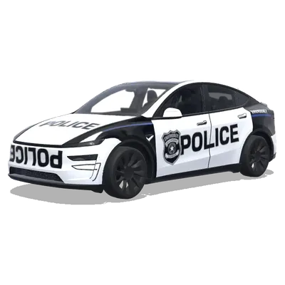 Чёрно-белая полиция – оклейка Tesla Model Y