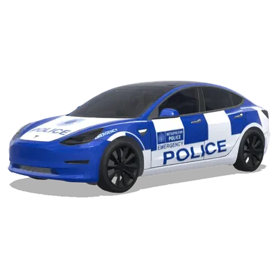 Bleu et blanc d'urgence métropolitain – covering Tesla Model 3