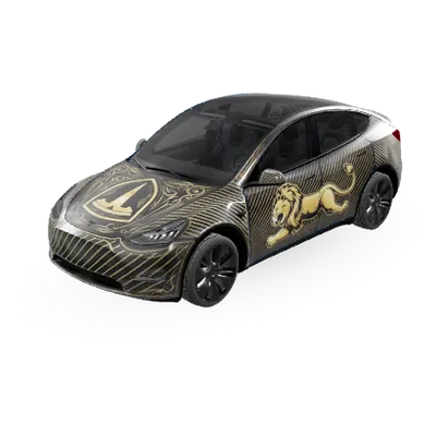 Goldene Streifen (Golden strips) – Tesla Model Y Wrap