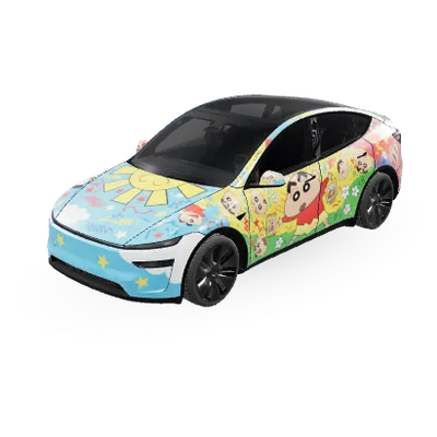 Pastell Shin-chan Sonnenschein (짱구) – Tesla Model Y Wrap