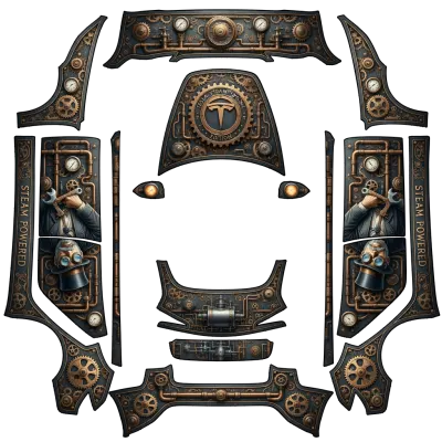 스팀펑크 (Steampunk) – 테슬라 Model 3 랩핑